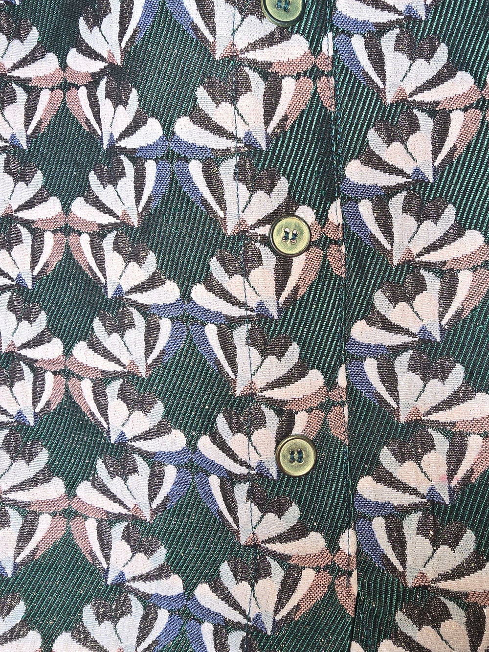 Anthropologie Dolan Green Floral-Print Button Front Pencil Skirt Size Large - Picture 3 of 10